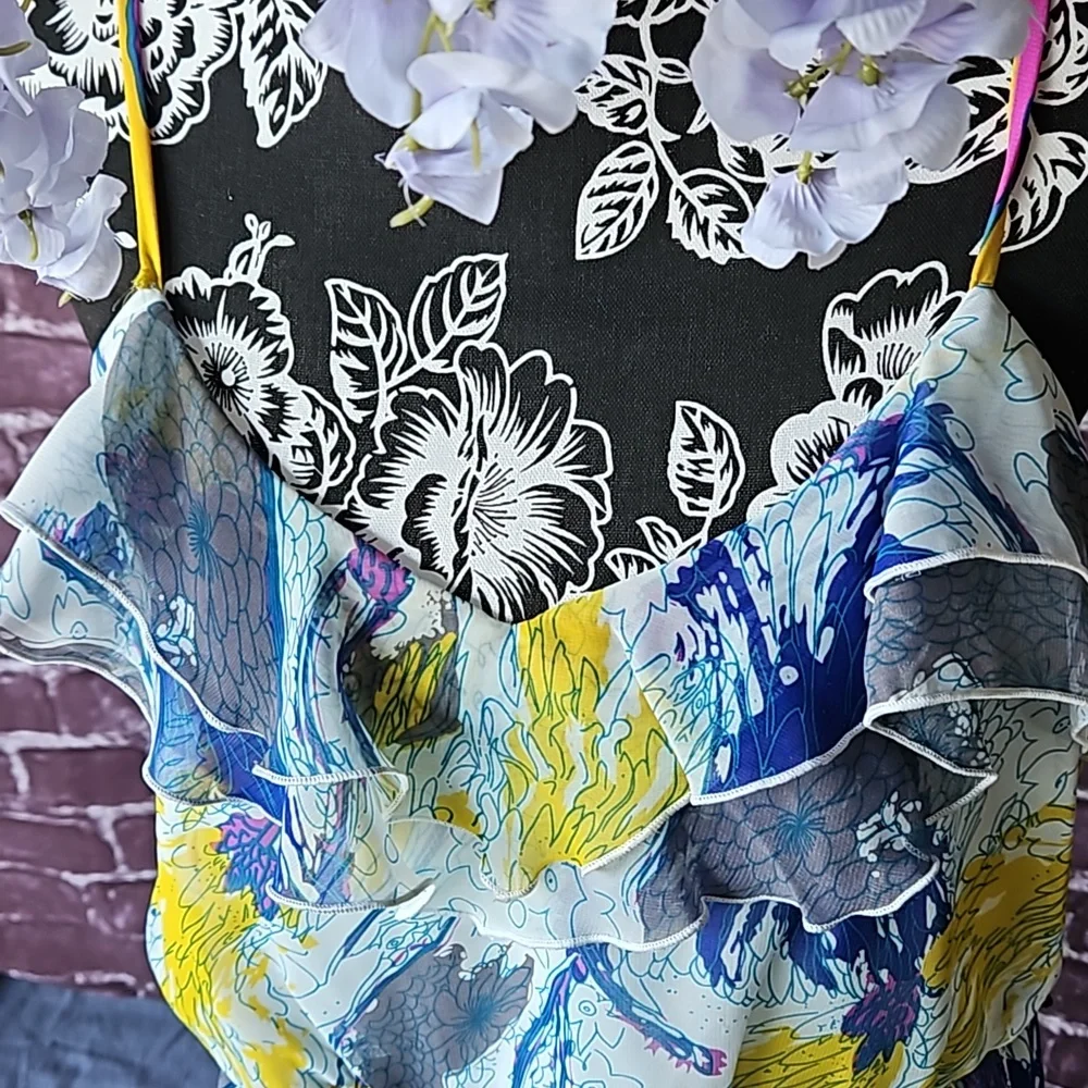 Lilly Rose Floral Fully Lined Sundress with adjustable straps. Size XL - Picture 2 of 9